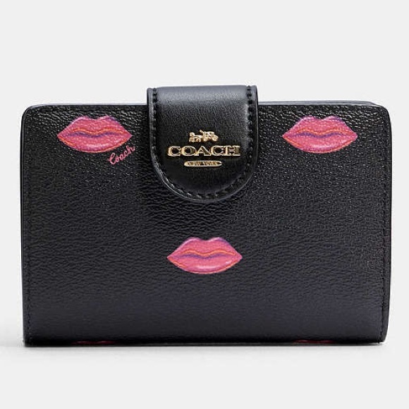 Coach Handbags - HTF COACH LIPS PRINT MEDIUM CORNER ZIP WALLET